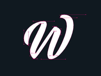 W handles lettering vector