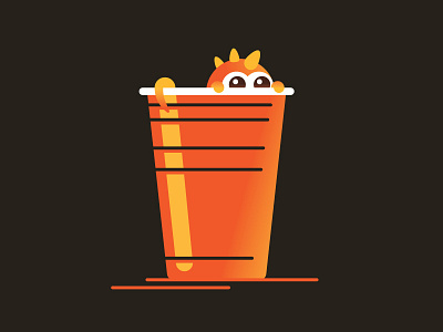 Monster cup drink illustration peek vector
