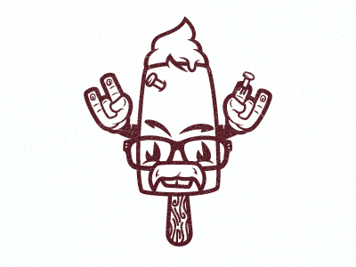 Popsicle cream hand vector wood