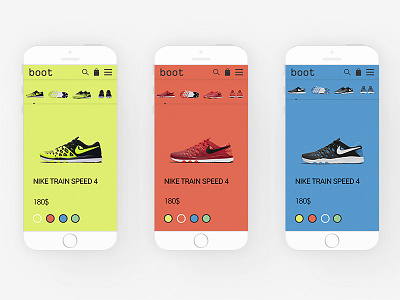 Nike Train boot design mobile nike shoes style ui ux webdesign