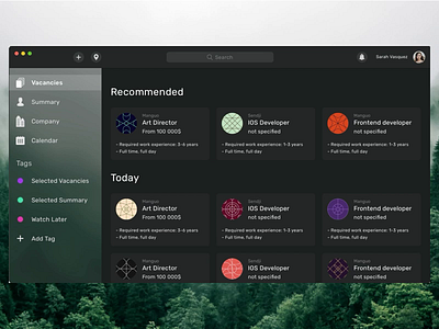 Search vacancies app color date design interface list mobile ui ux web webdesign