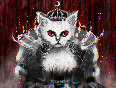 Inltober / My cat art cat digital fantasy illustration inktober procreate