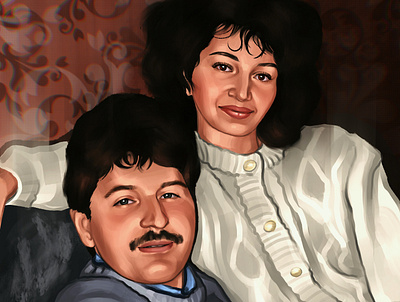 digital portrait drawing from photo art digital family illustration portrait procreate