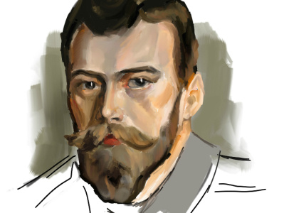 copy of the portrait of Nicholas II art copy digital illustration men portrait procreate