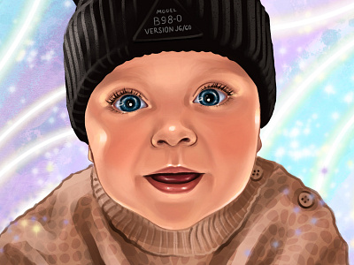 baby portrait art baby digital illustration portrait procreate
