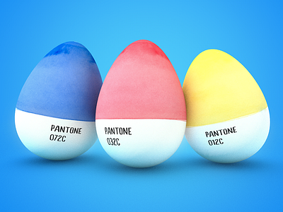 Happy Easter 3d cinema 4d colors easter eggs pantone photorealistic