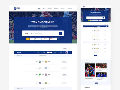 Football Website football live score sport ui web design