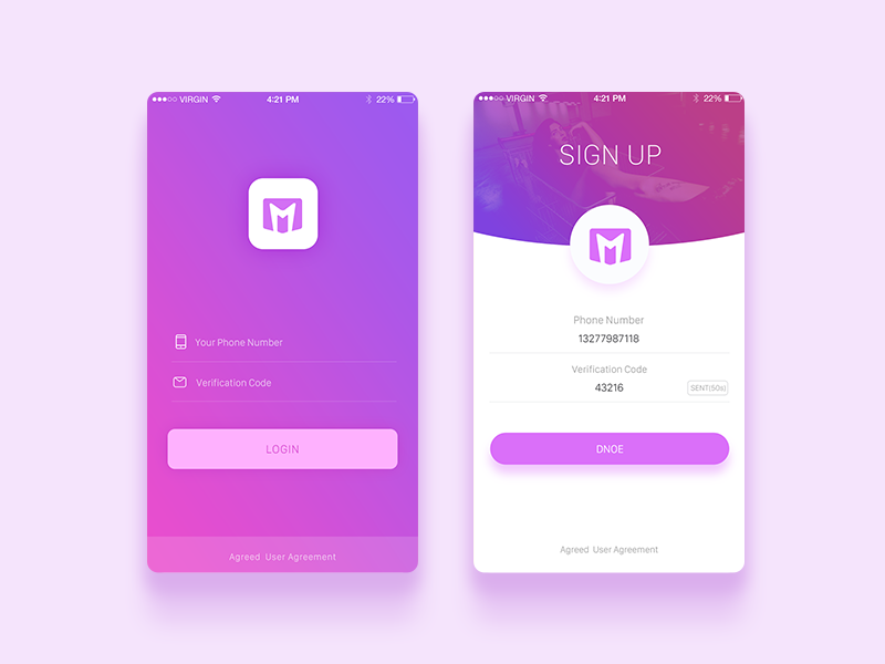 ui of sign up by 思思思源 on Dribbble