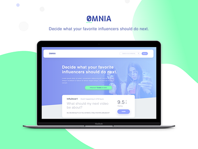 Omnia - UI of PoC, developed at ETHBerlin hackathon