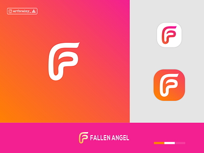 F LOGO ICON FALLEN ANGEL 3d animation boston branding dallas design dubai graphic design logo logo awesome logo brand logo company logo design logo icon logo mark logos monogram monogram logo motion graphics ui