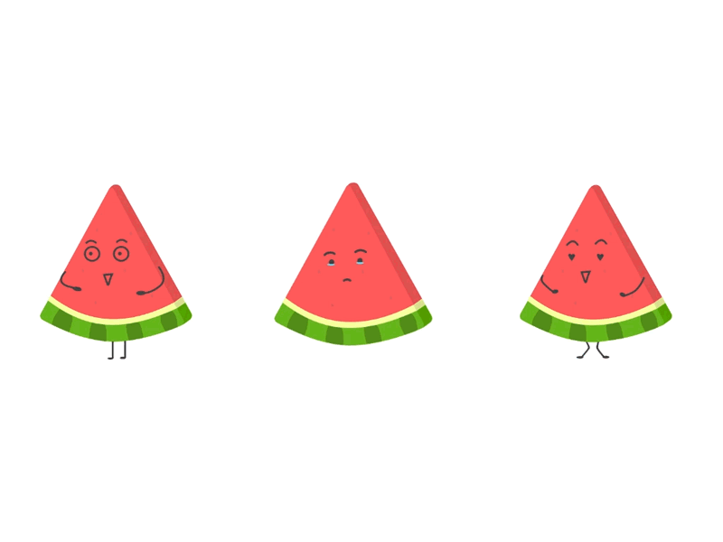 Watermelon Stickers animation crying food fruit illustration laugh love stickers summer vector watermelon