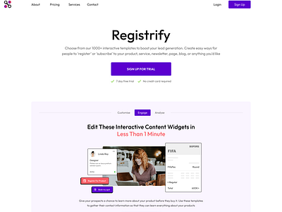 Registrify Landing Page