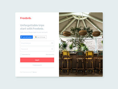 Airbnb Concept Login Screen airbnb airbnbclone app app design credentials design login design login form login page login screen sign up ui ui design website