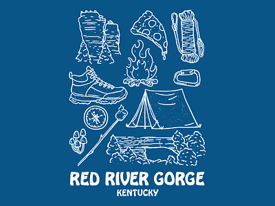 Red River Gorge Elements Tee camping climbing hiking illustration kentucky outdoors red river gorge retro