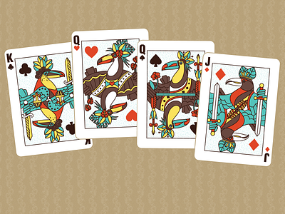 Toucan Playing Cards birds illustration playing card playing cards toucan toucans tropical vector
