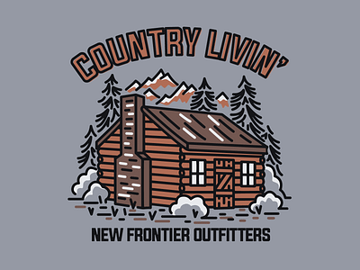 Country Livin' cabin camping illustration outdoors vector