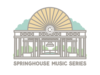 Springhouse Music Series distillery garden illustration monoline tee design tees