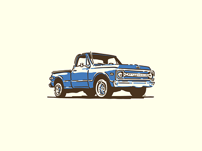 1970 Chevy chevy illustration truck vehicle vintage truck
