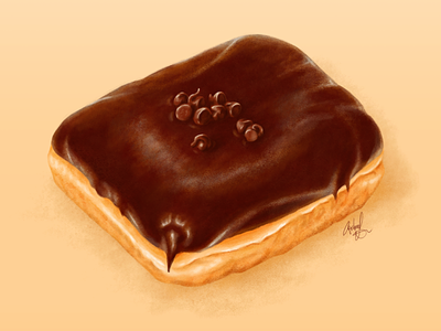 A Favorite Donut chocolate dessert digital painting donut food food illustration illustration pastry