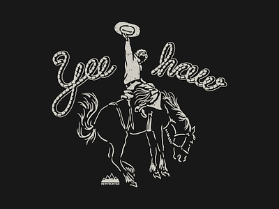Yeehaw! bronco cowboy design graphic design illustration merchandise design rodeo western