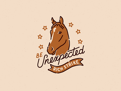 Be Unexpected animals design horse illustration kentucky kentucky derby lettering rich strike
