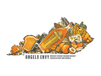 Angel's Envy Kentucky bourbon bourbon trail design distillery drinks food illustration kentucky vector whiskey whisky