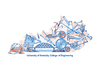 UK College of Engineering Print design engineering illustration kentucky tools university