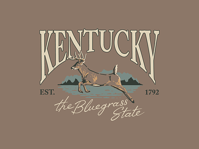 Kentucky Whitetail deer design illustration kentucky nature