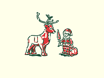 Lego Santa & Reindeer christmas illustration lego santa santa claus vector