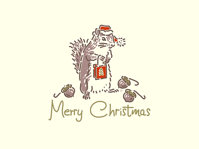 Merry Squirrely Christmas animals christmas holiday illustration nature squrrels vector winter