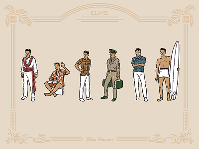 Elvis: Blue Hawaii elvis hawaii illustration portrait simple
