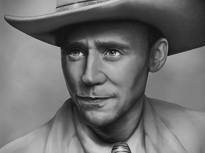 Tom as Hank country music digital painting hank williams i saw the light portrait tom hiddleston