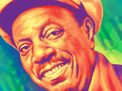 John Hammond color digital painting jazz photoshop portrait