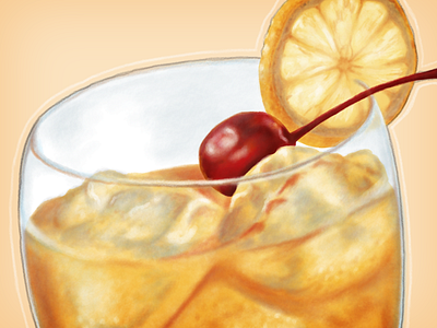 Bourbon Sour bourbon cocktails digital painting kentucky painting watercolor whiskey