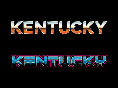 80's Kentucky 80s chrome kentucky neon retro throwback type