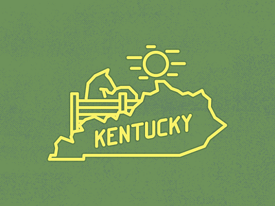 The Sun Shines Bright bluegrass state horse horses kentucky line art vector