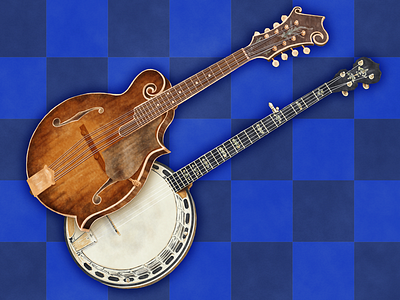 Mandolin & Banjo banjo bluegrass digital painting instruments kentucky mandolin music painting watercolor
