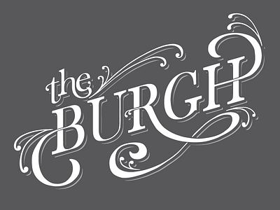 The Burgh lettering pennsylvania pittsburg vector