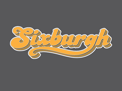 Sixburgh football lettering pennsylvania pittsburg steelers vector