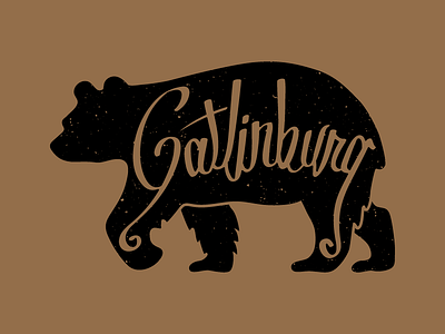 Gatlinburg bear gatlinburg lettering nature tennessee vector