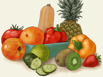 Fruits & Veggies digital painting drawing food fruit illustration painting vegetables