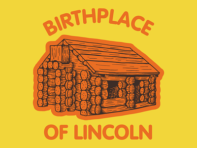Birthplace of Lincoln cabin design illustration kentucky lincoln tees vector