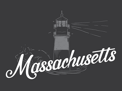 Massachusetts Lighthouse illustration lettering lighthouse massachusetts t shirt tees