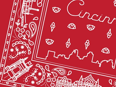 Bandanna: Cincinnati bandanna cincinnati illustration lineart ohio vector