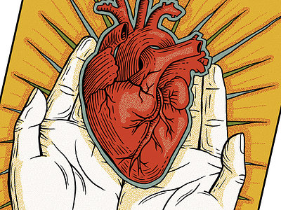 Tarot-style Editorial Illustration anatomy editorial illustration heart illustration tarot vintage