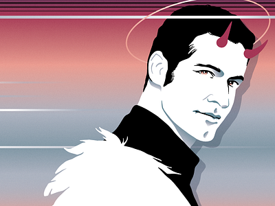 80's Lucifer 80s comics illustration lucifer portrait tom ellis vector