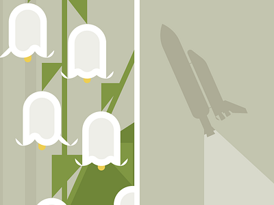 Flowers & Shuttles: Lily of the Valley flat floral flowers illustration nasa shuttle vector