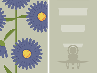 Flowers & Shuttles: Aster flat floral flowers illustration nasa shuttle vector