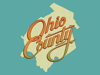 Ohio County kentucky lettering vector