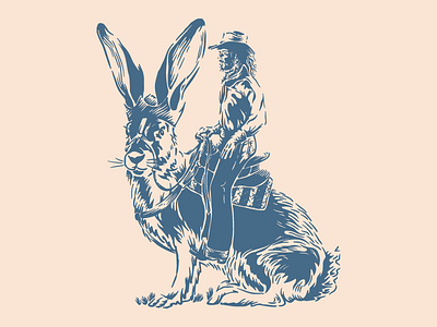 Rabbit Cowboy animal illustration portrait rabbit